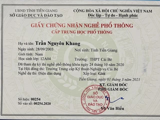 High School Graduation Certificate